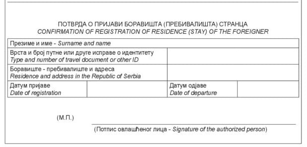 бели картон при аренде жилья в Сербии