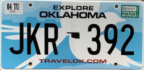 Oklahoma license plate