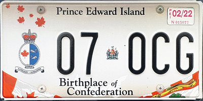 Charlottetown canada car plate